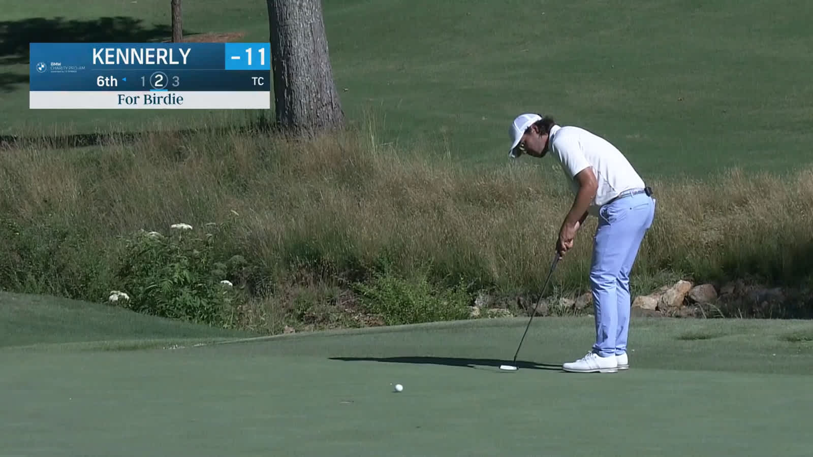 Billy Kennerly sends in birdie putt at BMW Charity Pro-Am