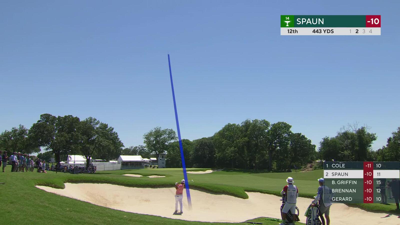 J.J. Spaun's 140-yard approach sets up birdie on No. 12 at Charles Schwab