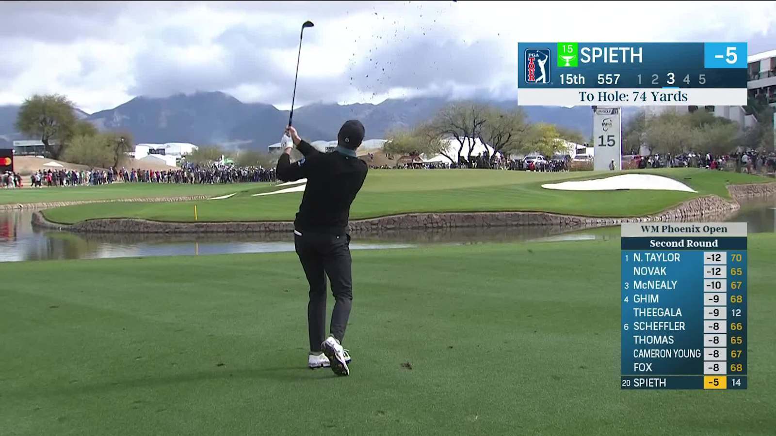 Jordan Spieth nearly spins in wedge for eagle at WM Phoenix Open