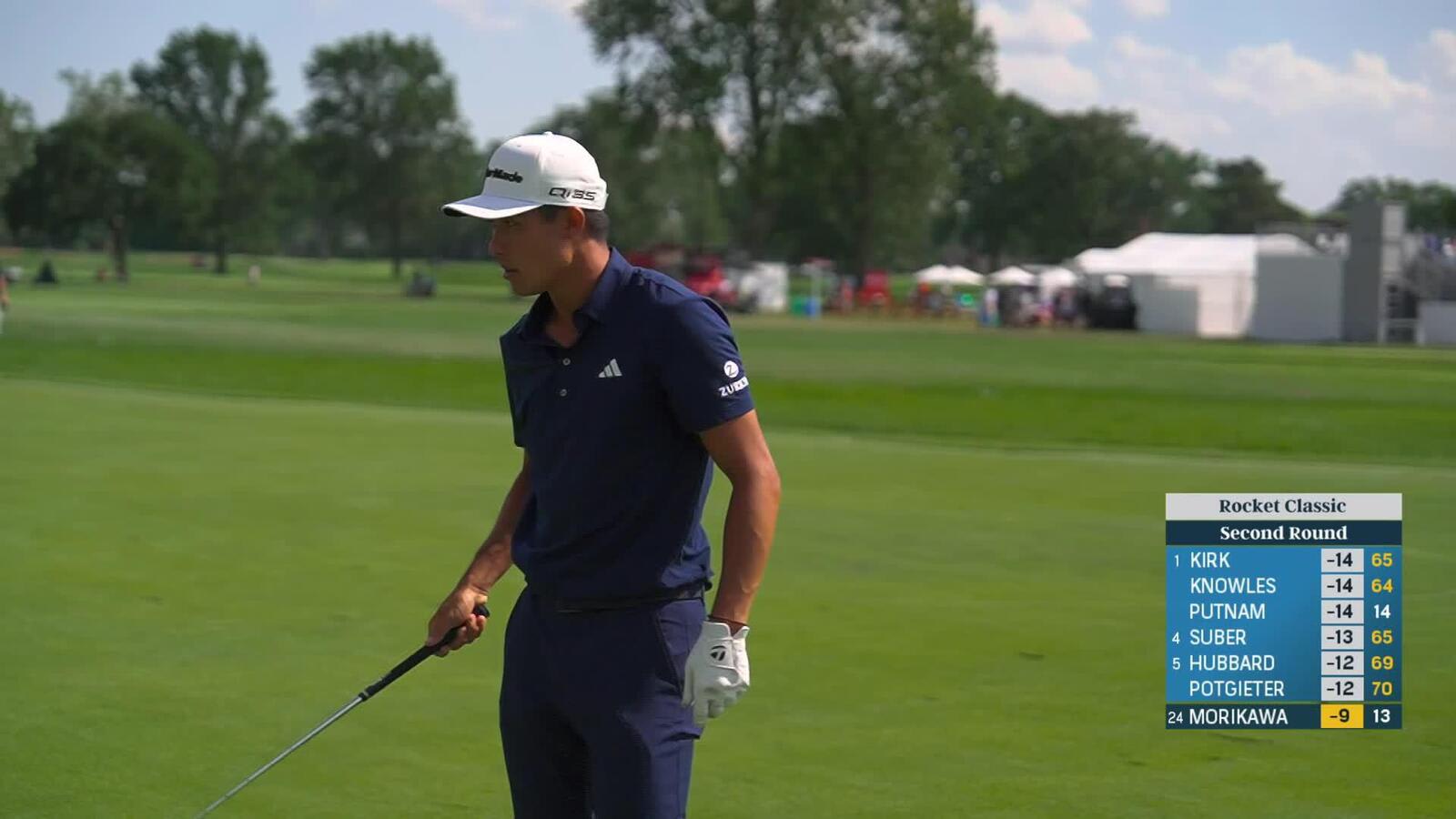 Collin Morikawa makes birdie on No. 14 at Rocket Classic