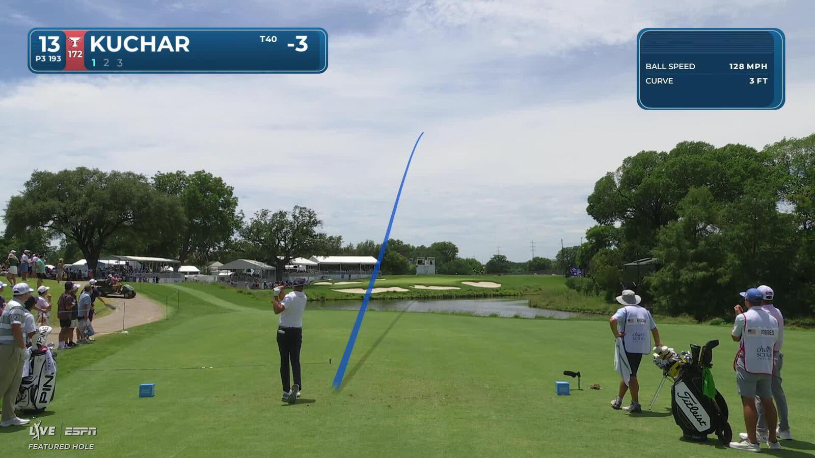 Matt Kuchar hits tee shot to 7 feet, sets up birdie on No. 13 at Charles Schwab