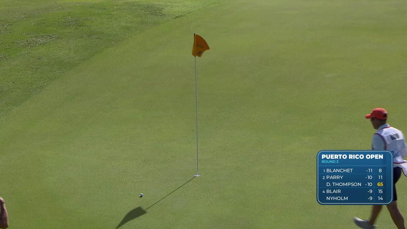 Pontus Nyholm makes birdie on No. 14 at Puerto Rico