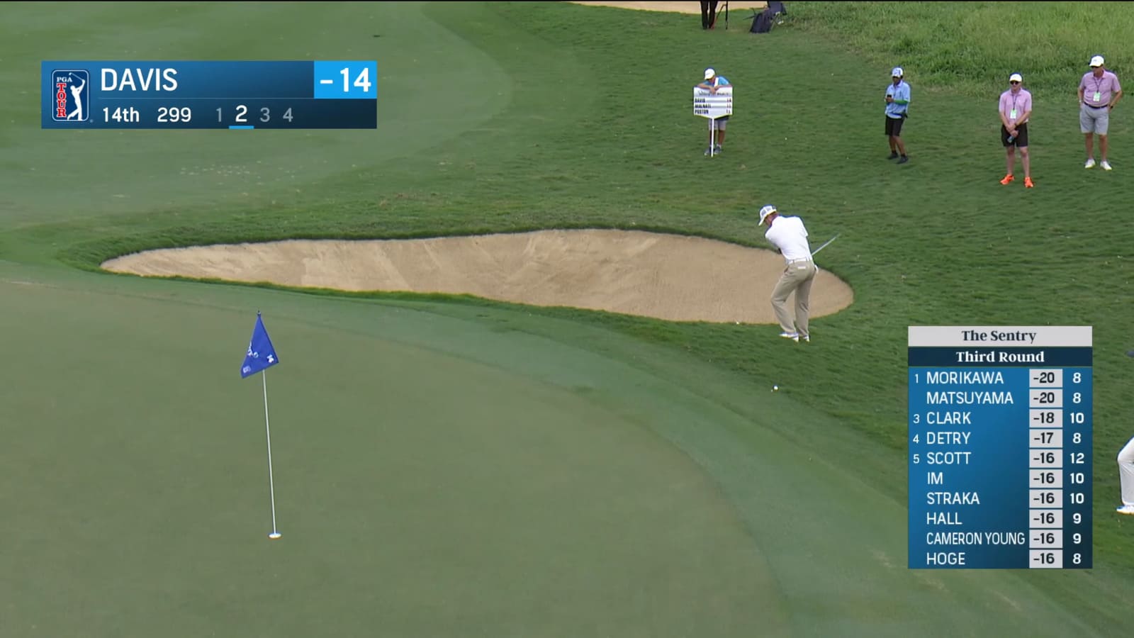 Cam Davis chips in for eagle from tough lie at The Sentry