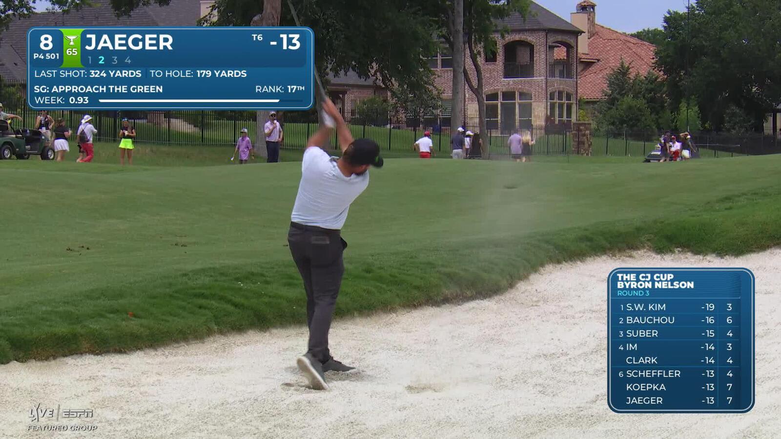 Stephan Jaeger sinks 22-foot birdie putt on No. 8 at THE CJ CUP