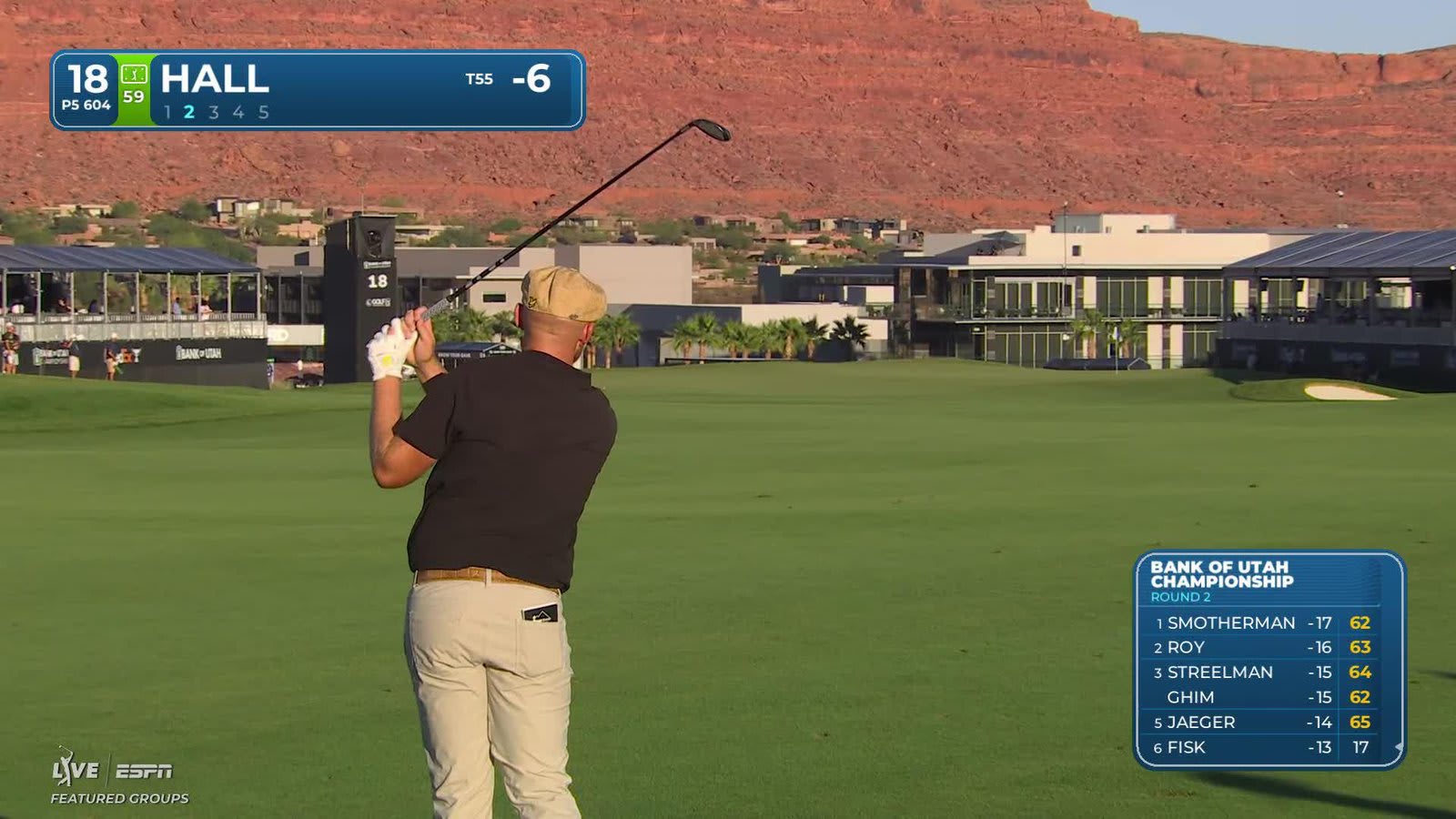 Harry Hall sinks 3-foot birdie putt on No. 18 at Bank of Utah