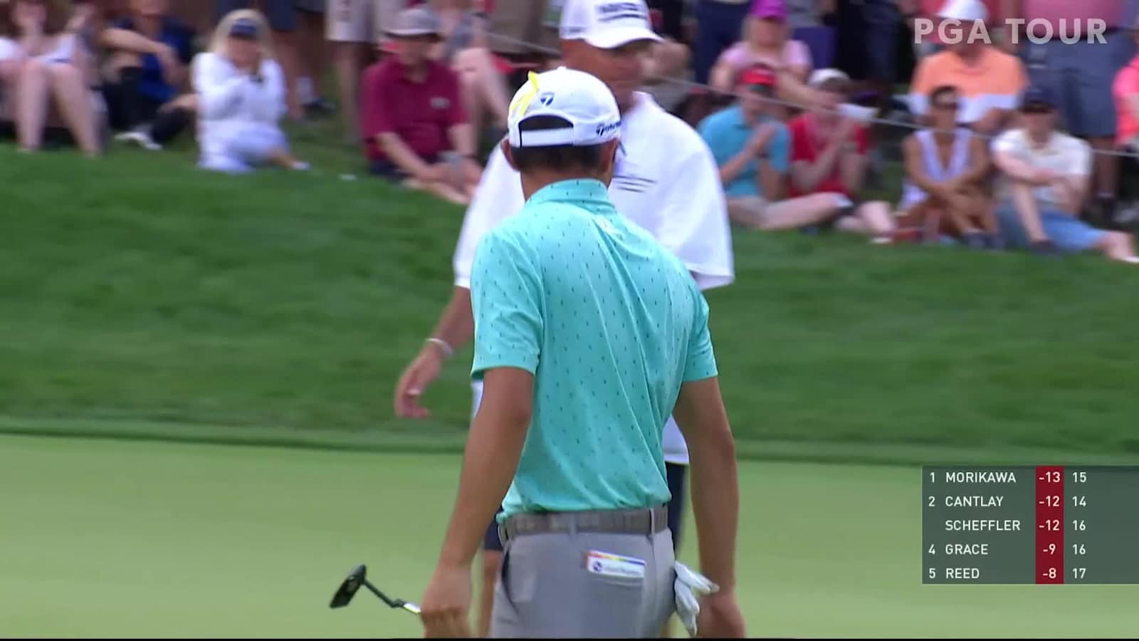 Collin Morikawa's delicate chip sets up birdie at the Memorial