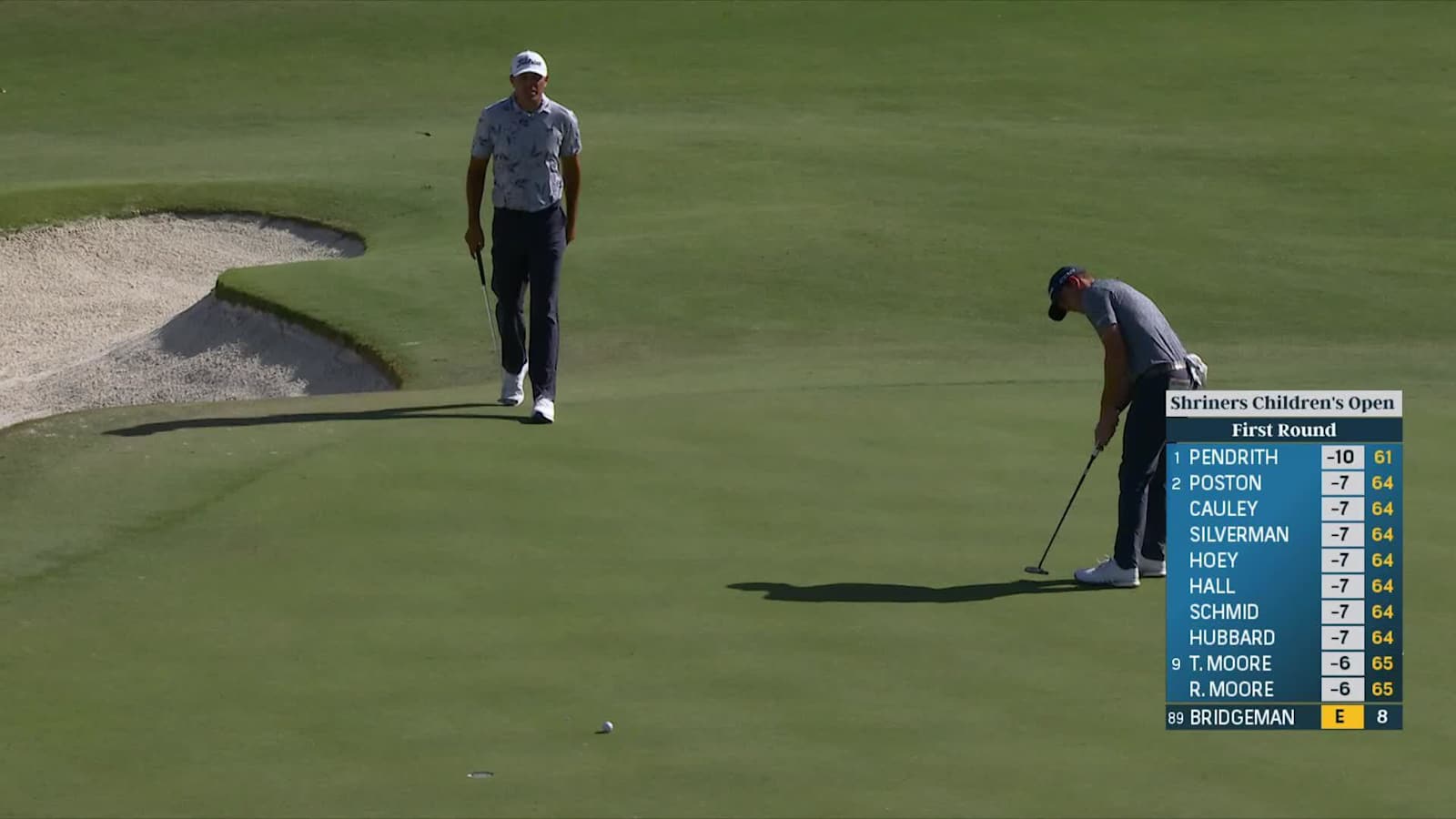 Jacob Bridgeman rolls in 17-footer for eagle at Shriners Children's Open