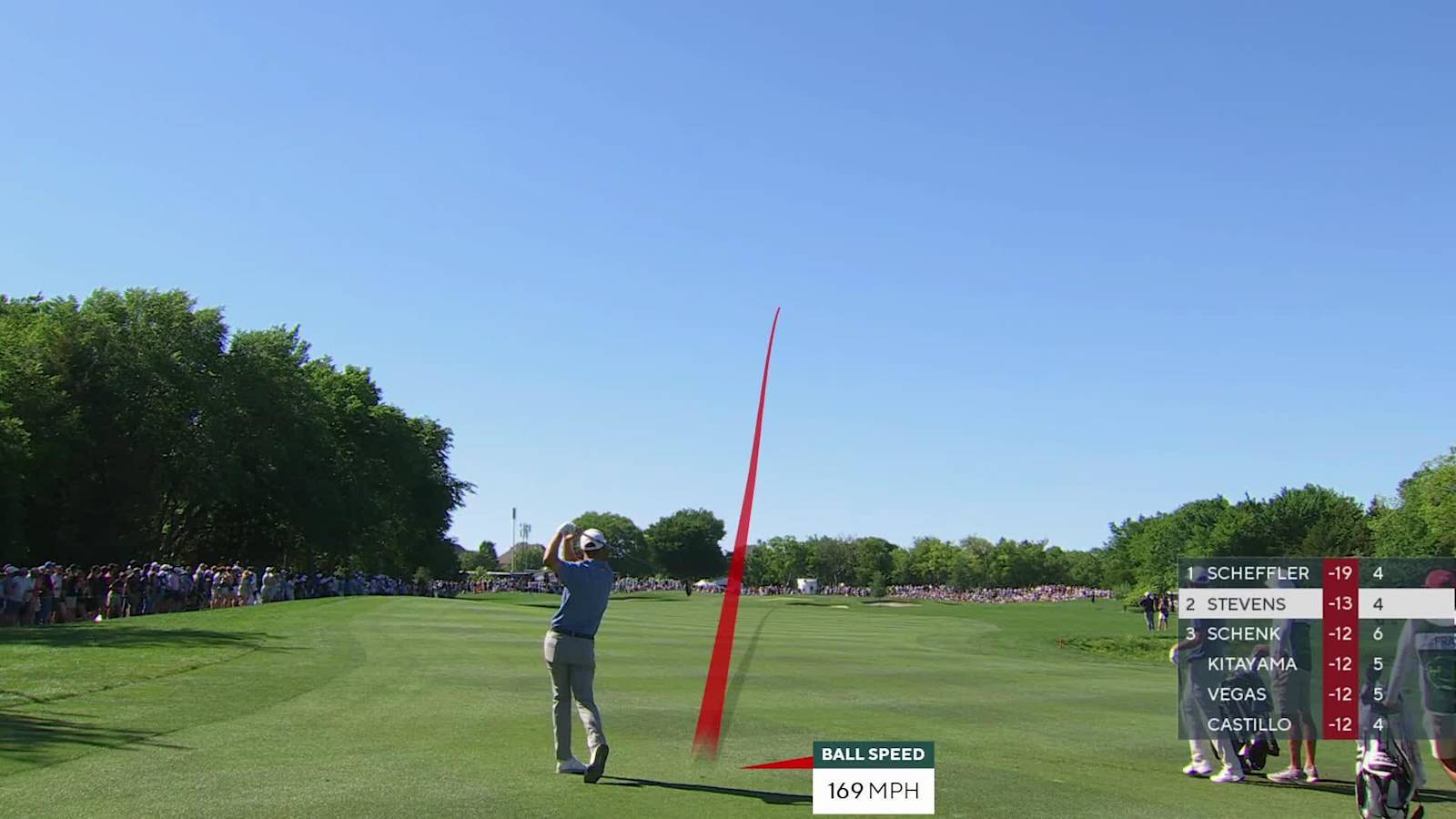 Sam Stevens makes birdie trying to keep pace with Scottie Scheffler at THE CJ CUP