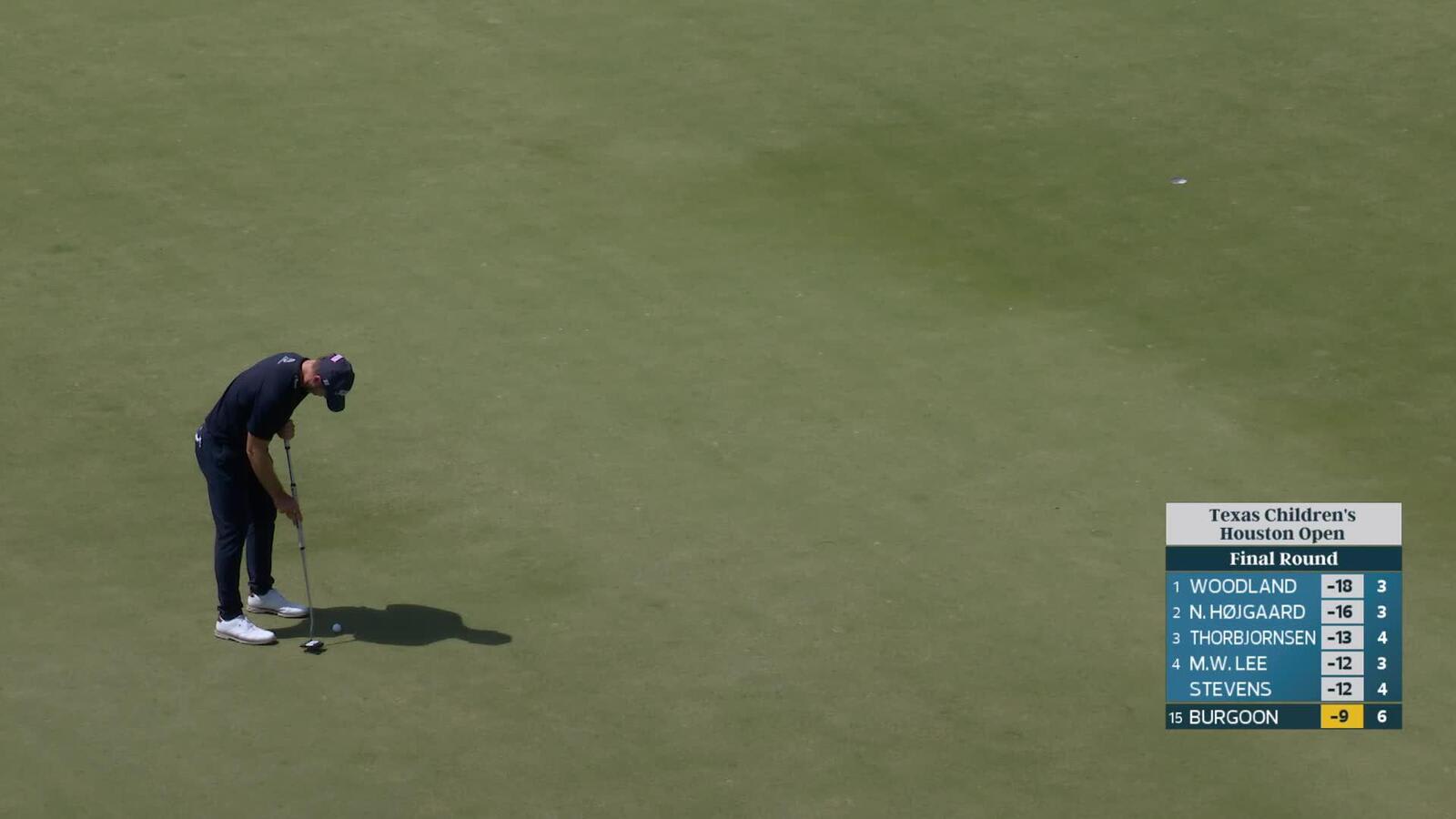 Bronson Burgoon sinks 29-foot birdie putt on No. 7 at Texas Children's