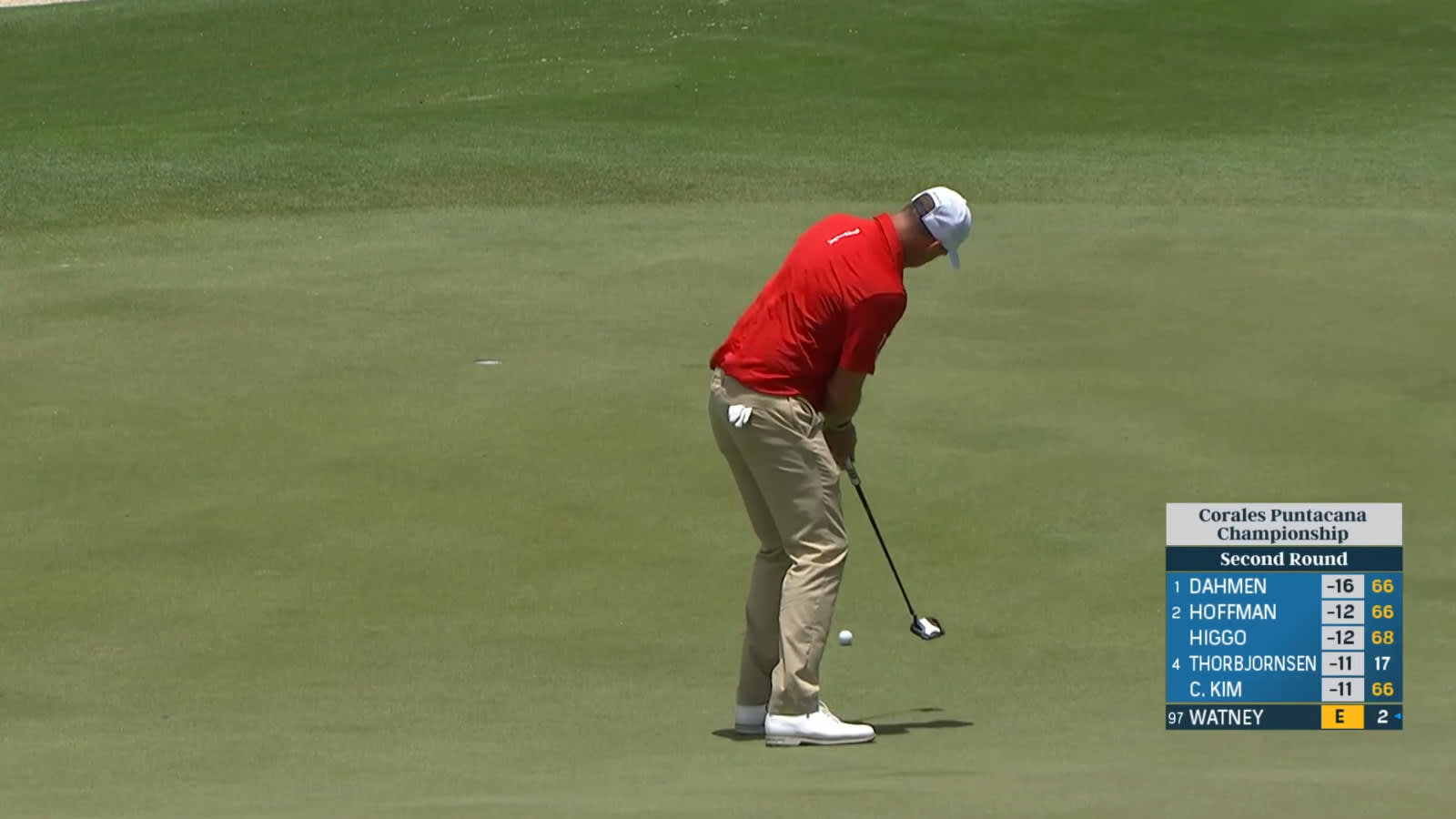 Nick Watney rolls in long birdie putt at Corales Puntacana