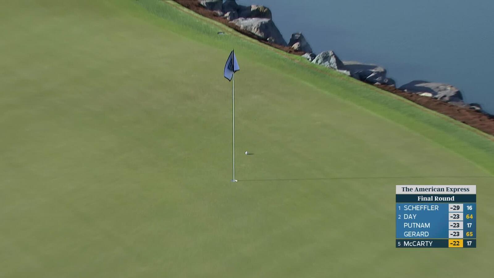 Matt McCarty hits 148-yard approach to 5 feet, sets up birdie on 18 at The American Express