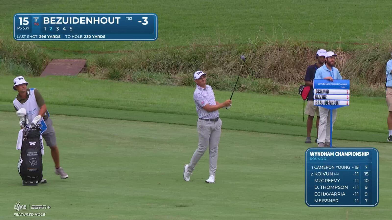 Christiaan Bezuidenhout makes birdie on No. 15 at Wyndham