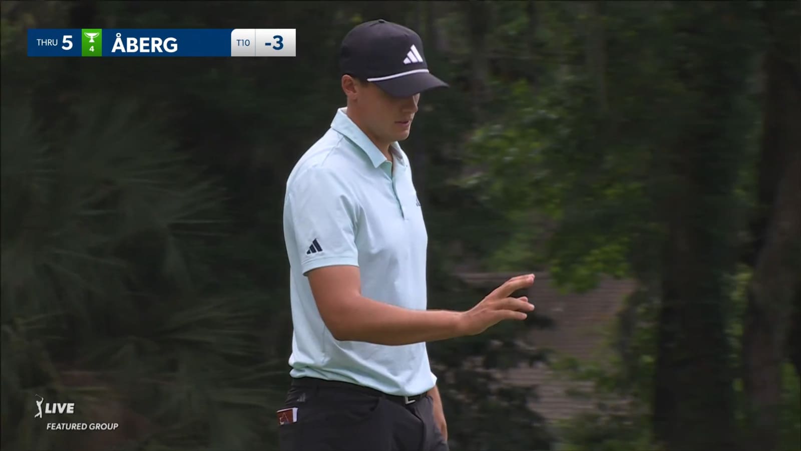 Ludvig Åberg reaches in two leading to eagle at RBC Heritage