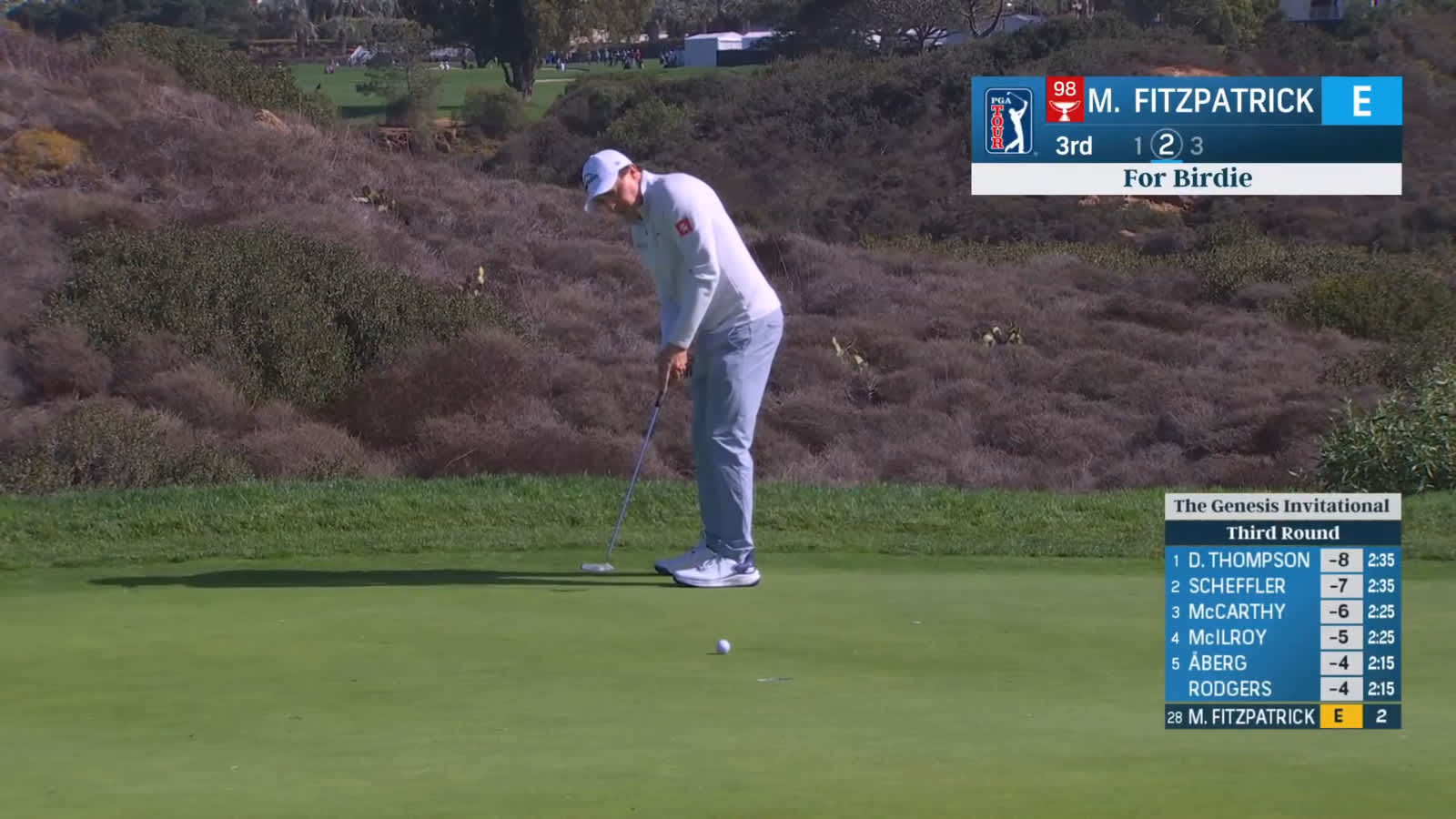 Matt Fitzpatrick sinks 11-footer for birdie at The Genesis