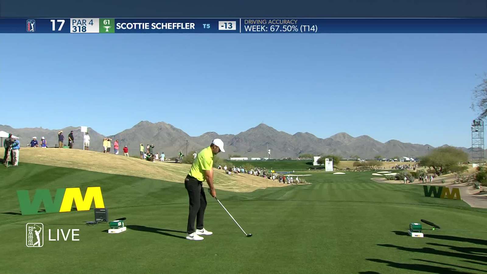 Scottie Scheffler drives green to set up birdie at Waste Management 