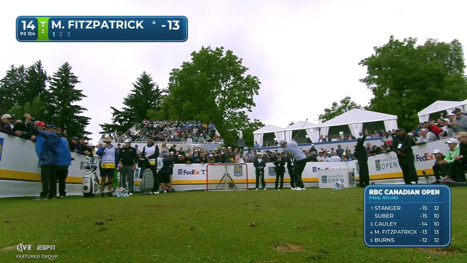 Matt Fitzpatrick holes 48-foot approach for birdie on No. 14 at RBC Canadian