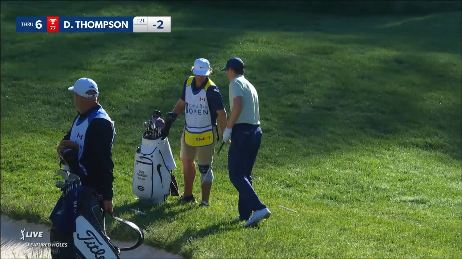 Davis Thompson holes out from bunker to make birdie at RBC Canadian