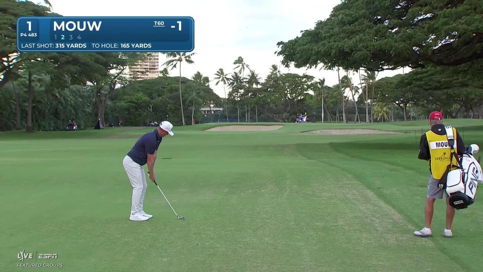 William Mouw hits 167-yard approach to 16 feet, sets up birdie on No. 1 at Sony Open
