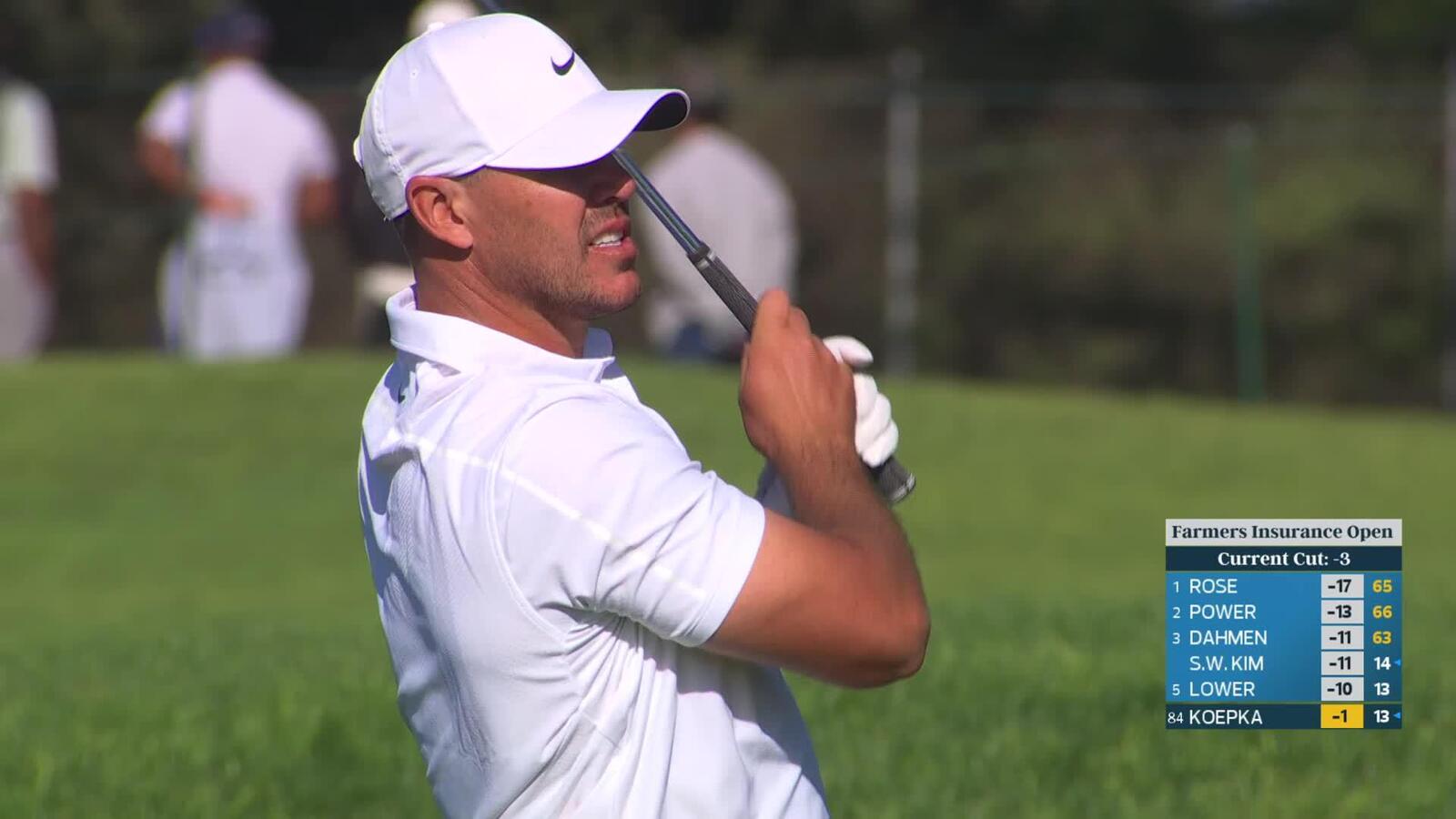 Brooks Koepka makes birdie on No. 5 at Farmers