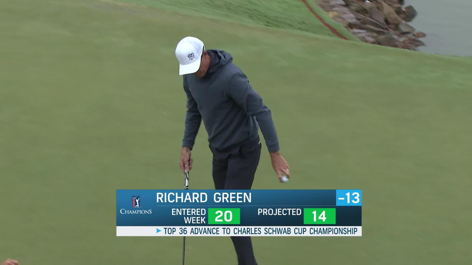Richard Green makes birdie on No. 18 at Simmons Bank Championship