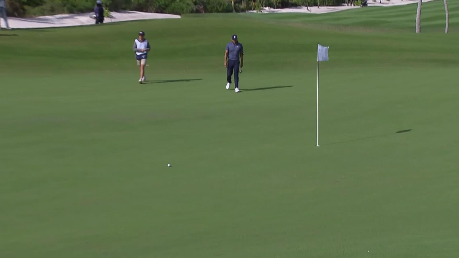 Jack Maguire makes birdie putt on No. 7 at Great Abaco Classic