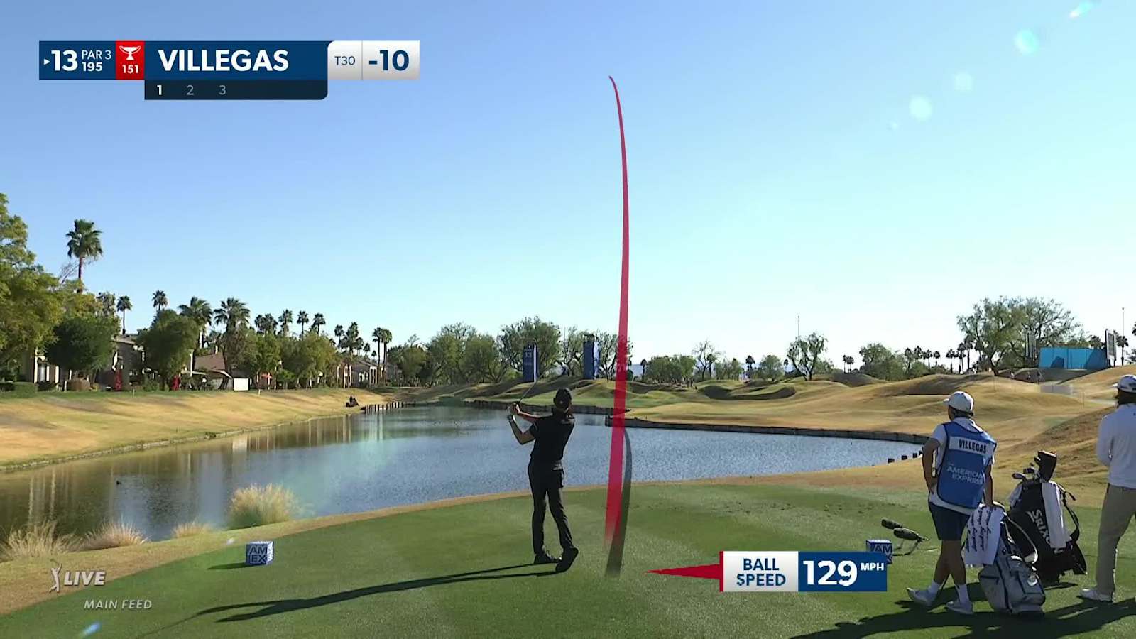 Camilo Villegas dials in tee shot to set up birdie at The American Express