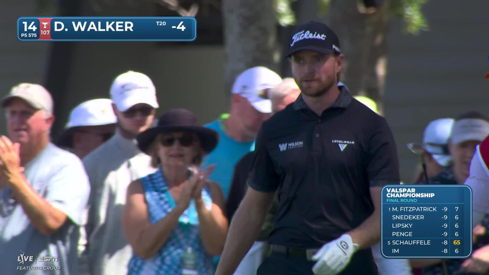 Danny Walker hits 128-yard approach to 11 feet, sets up birdie on No. 14 at Valspar