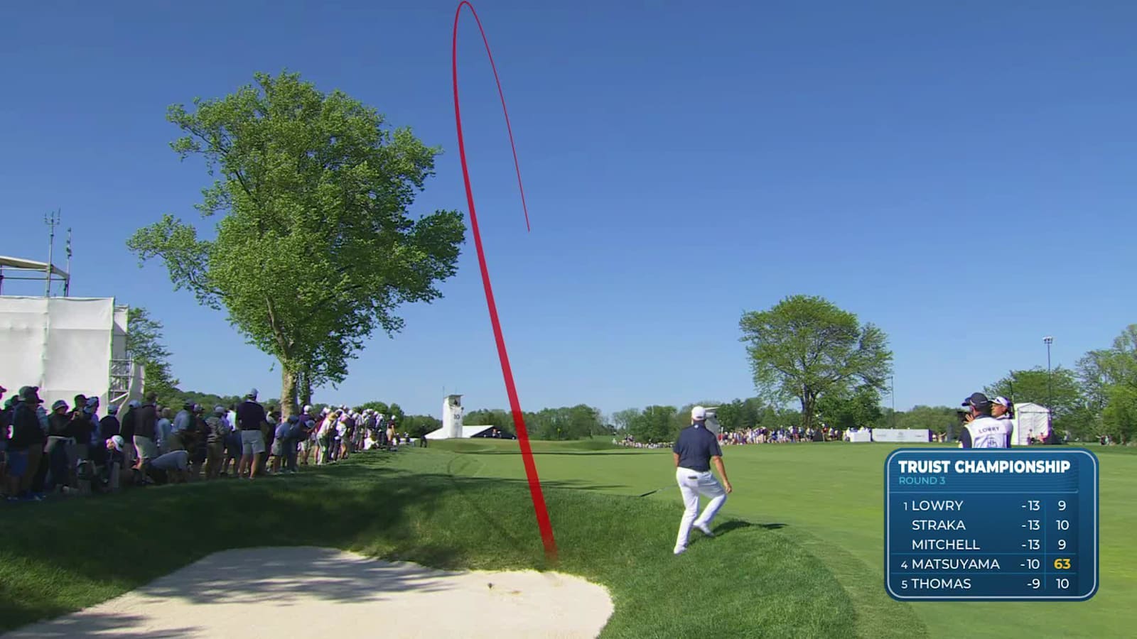 Shane Lowry sinks birdie putt to take the lead at Truist Championship