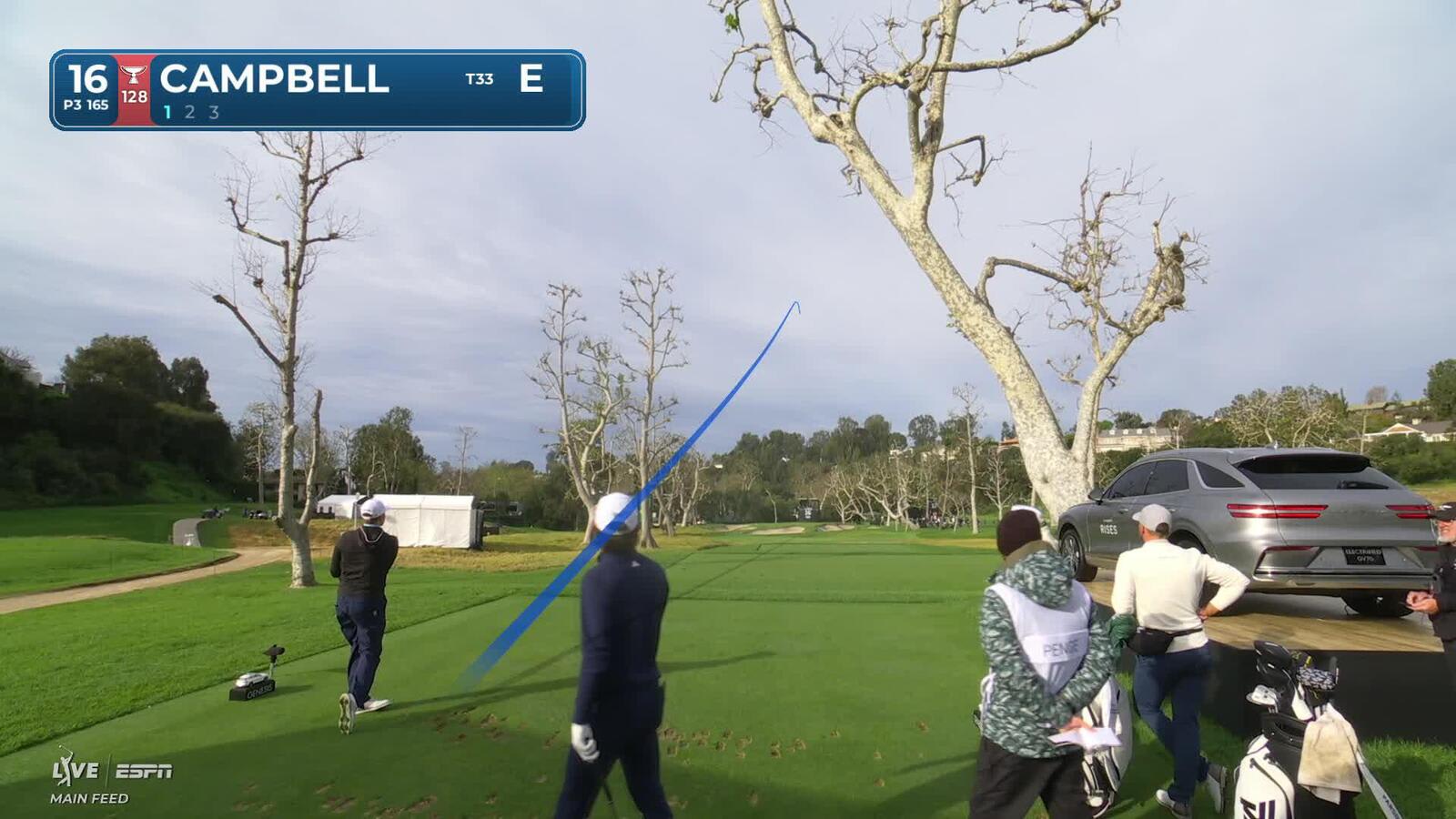 Brian Campbell hits 166-yard tee shot to 5 feet, sets up birdie on No. 16 at The Genesis