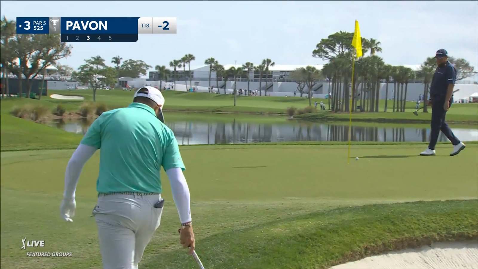 Matthieu Pavon gets up-and-down from the sand for birdie at Cognizant Classic