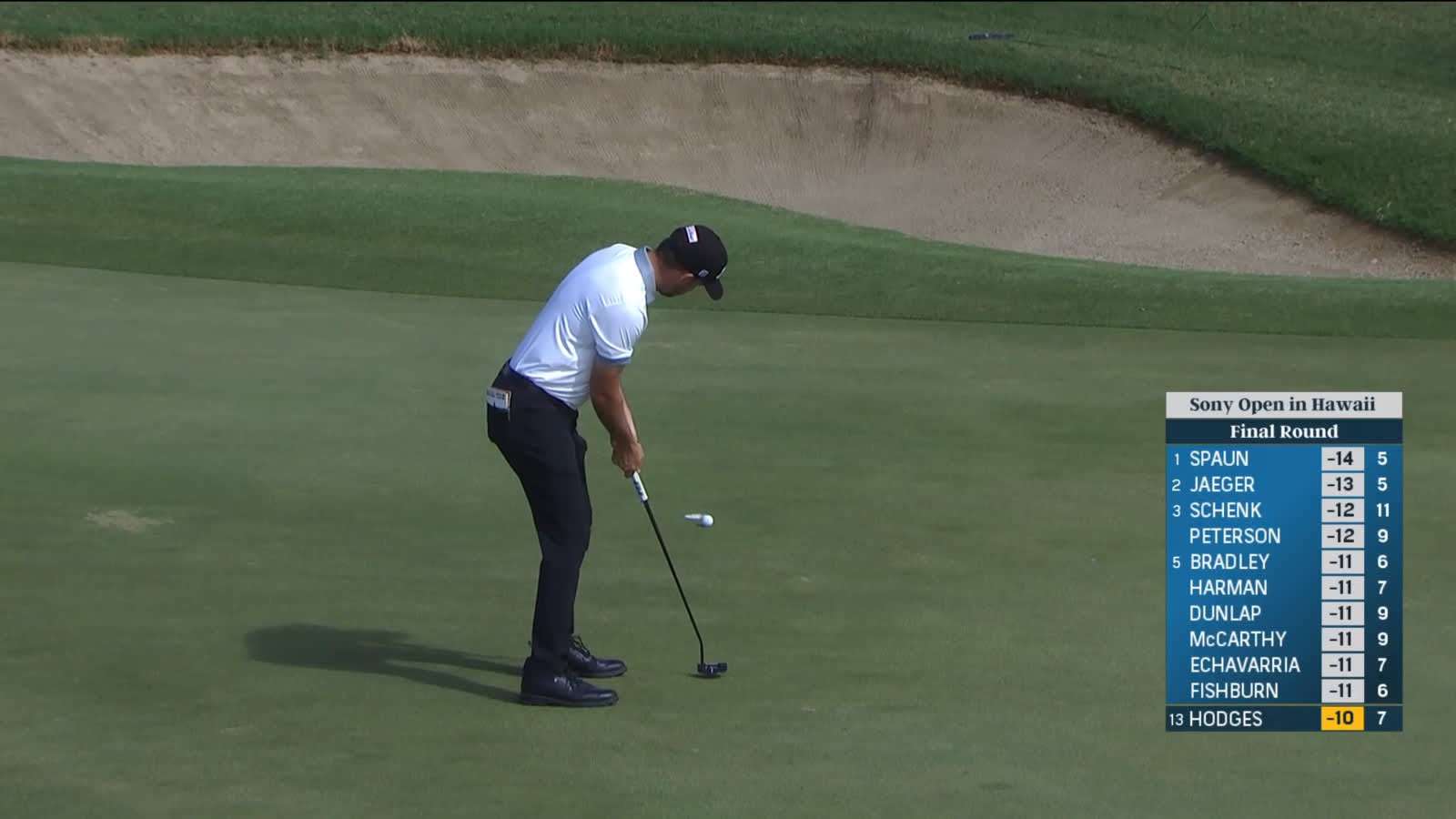 Lee Hodges pours in birdie putt at Sony Open