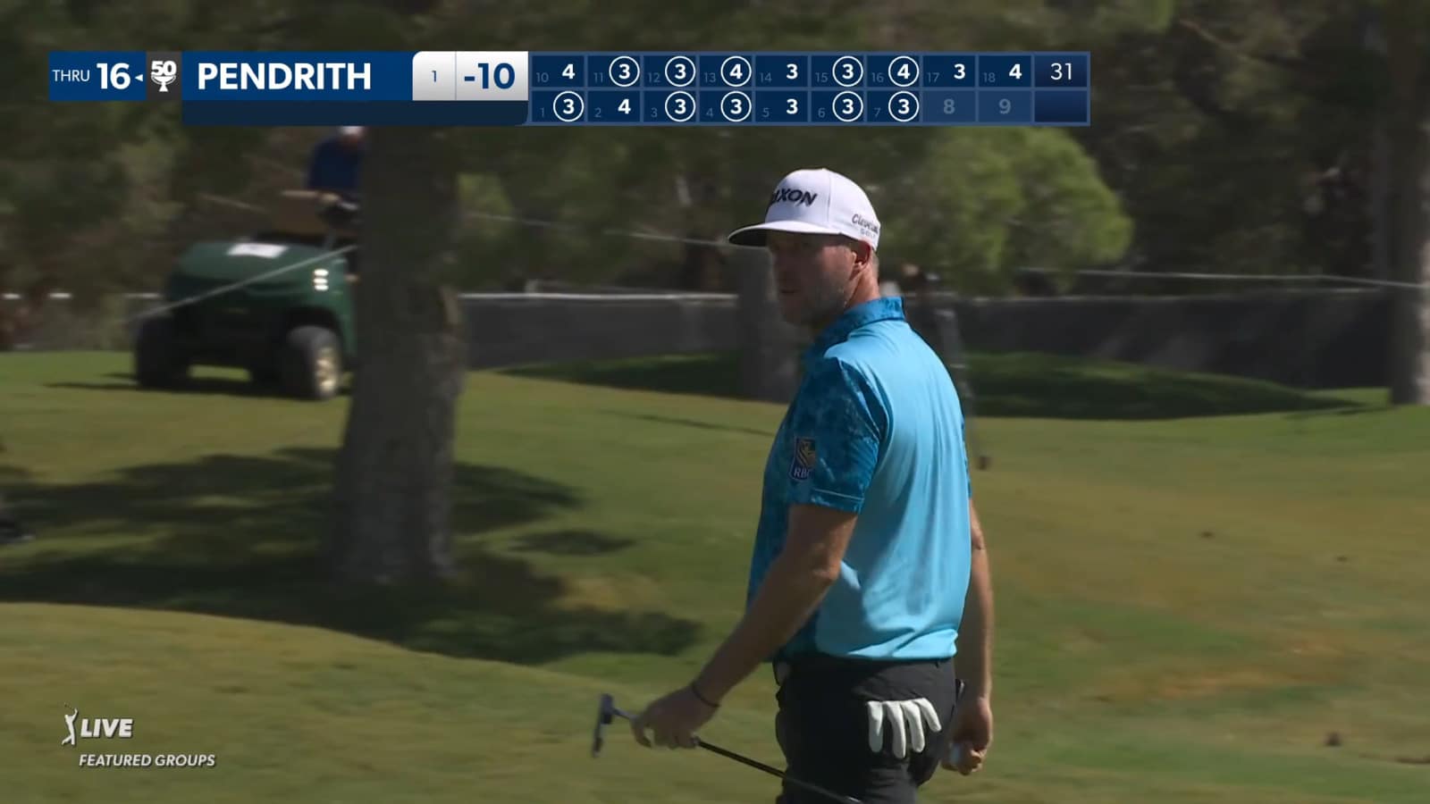 Taylor Pendrith cards back-to-back birdies on No. 7 at Shriners Children's Open