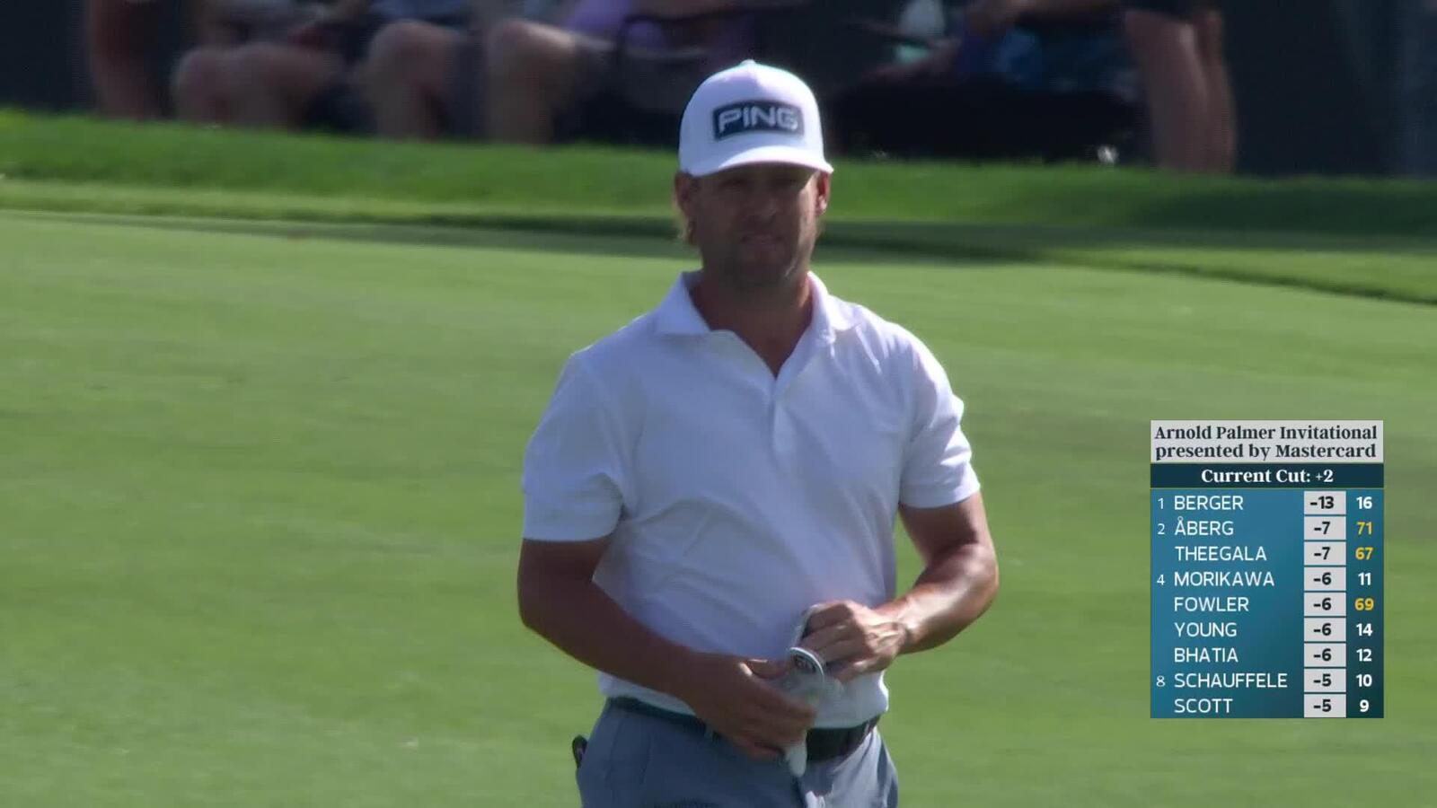 Taylor Moore hits 143-yard approach to 19 feet, sets up birdie on No. 18 at Arnold Palmer
