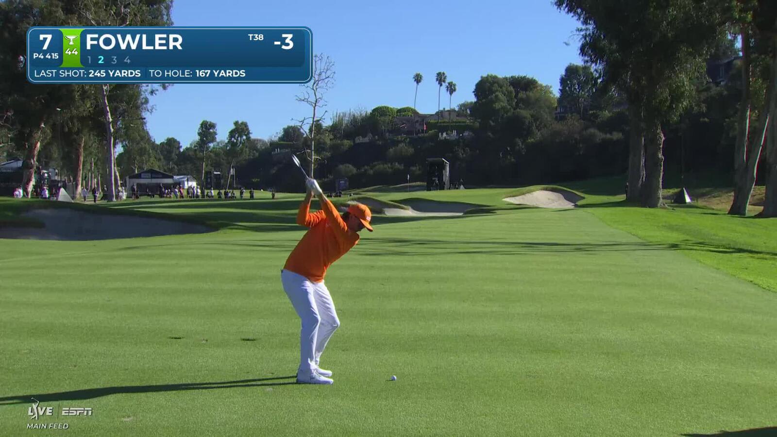 Rickie Fowler hits 170-yard approach to 8 feet, sets up birdie on No. 7 at The Genesis
