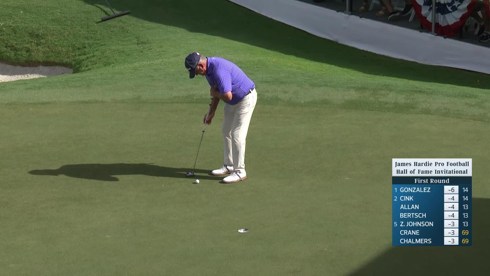 Jay Haas makes birdie on No. 16 at James Hardie Pro Football Hall of Fame Invitational
