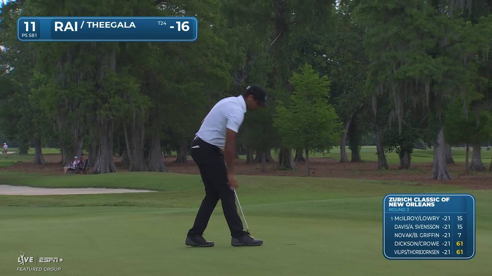 Aaron Rai makes birdie on No. 11 at Zurich Classic