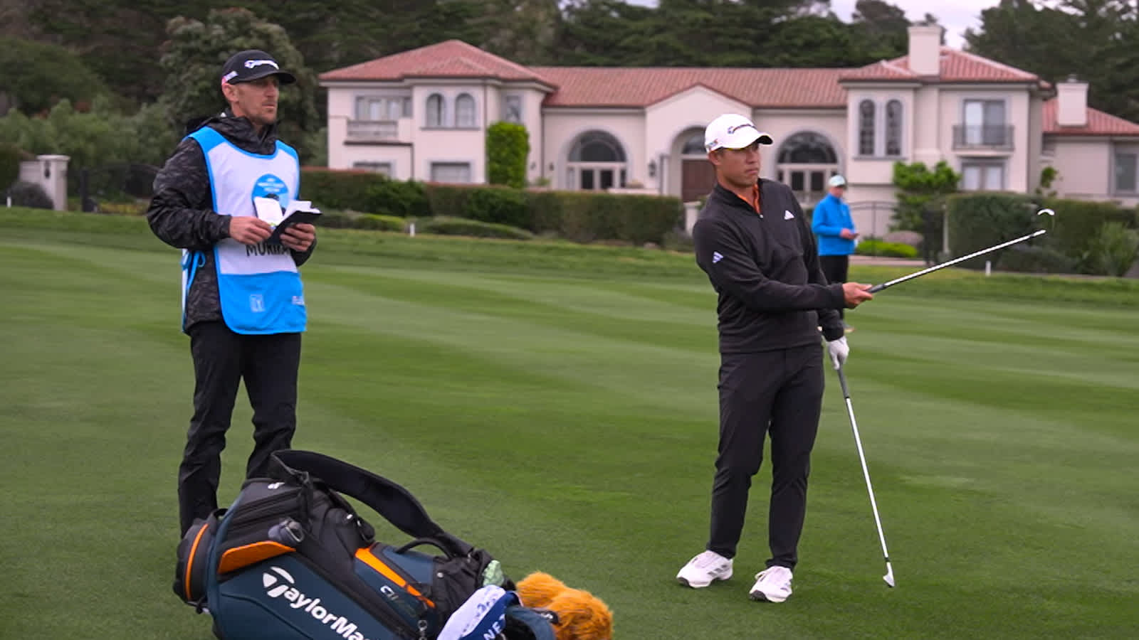 Collin Morikawa's caddie conversation on No. 16 at AT&T Pebble Beach
