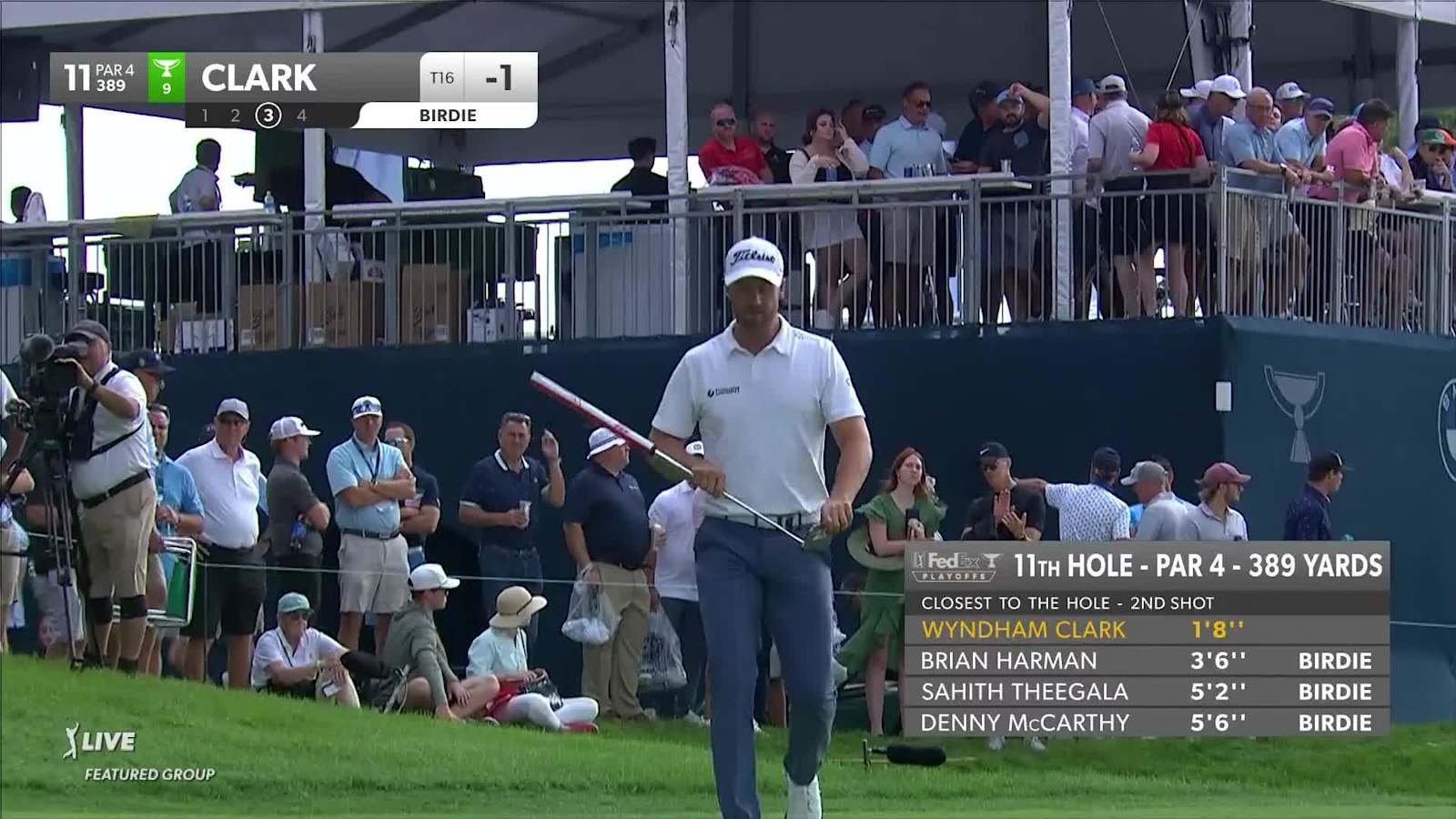 Wyndham Clark pitches spinner tight and birdies at BMW Championship