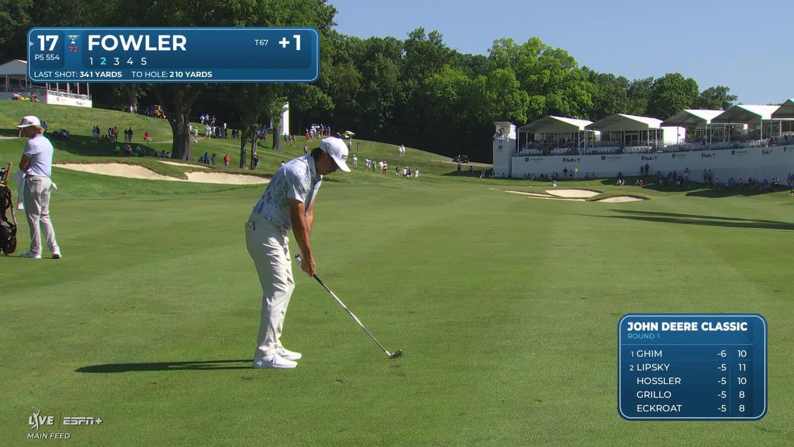 Rickie Fowler makes birdie on No. 17 at John Deere