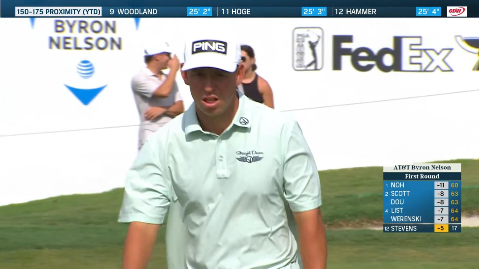 Sam Stevens converts birdie at AT&T Byron Nelson