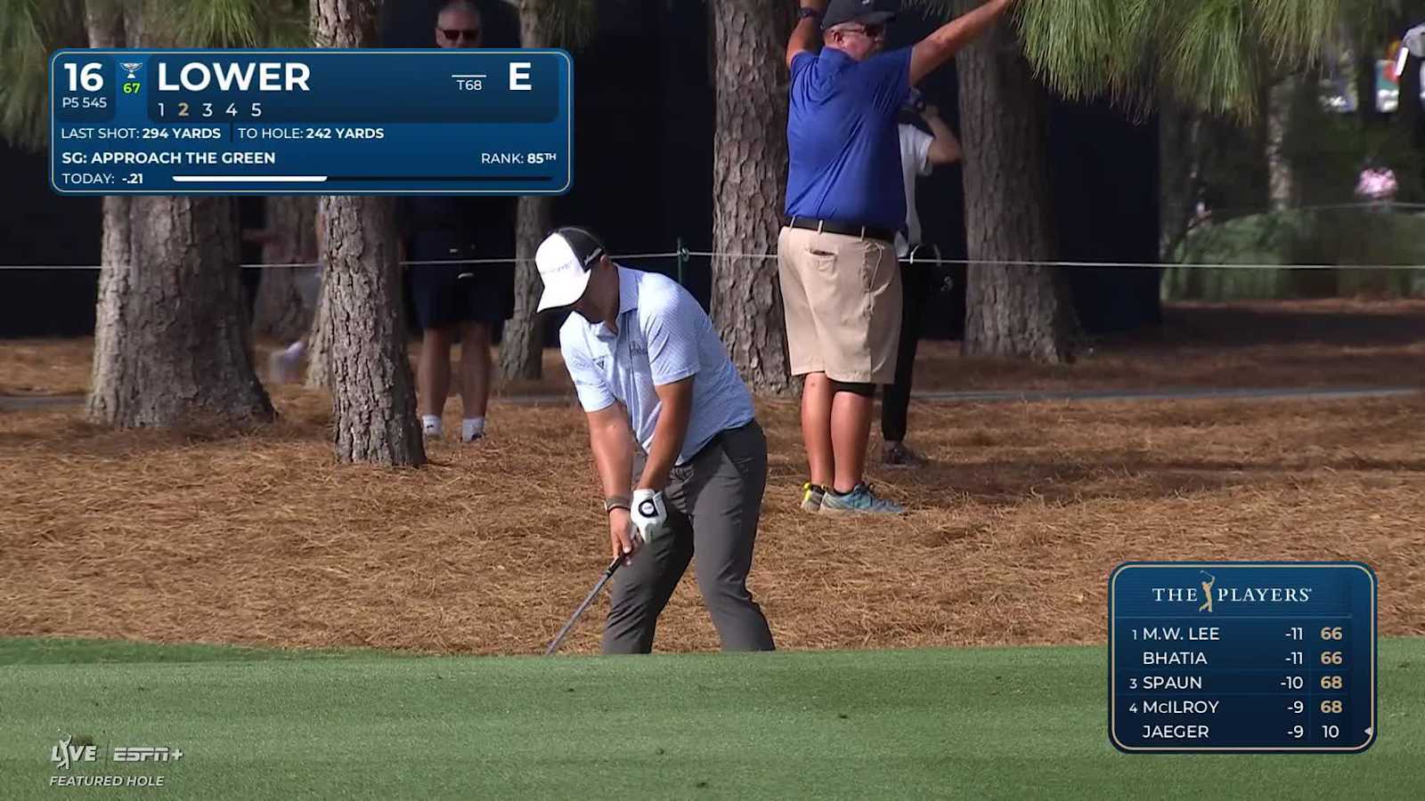 Justin Lower gets up-and-down for birdie at THE PLAYERS