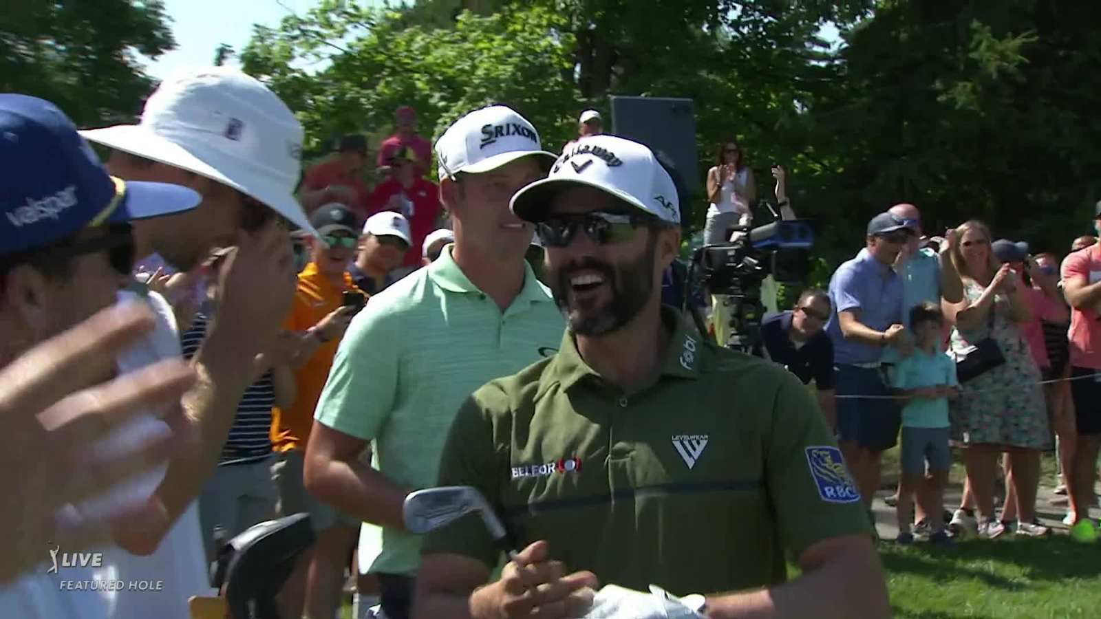 Adam Hadwin makes a hole-in-one No. 16 at the Memorial