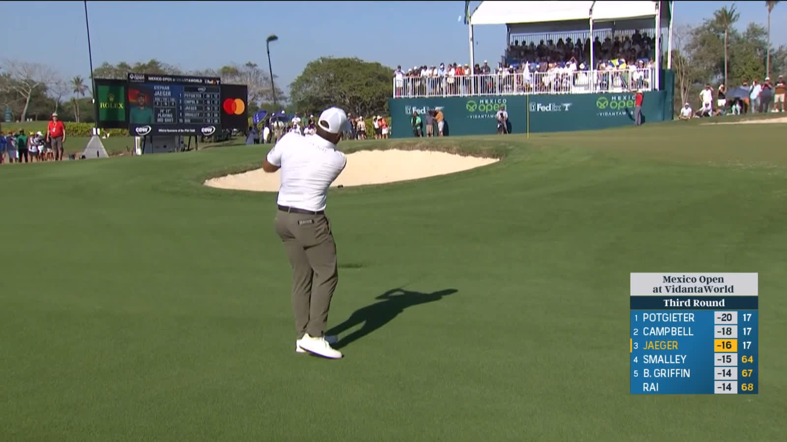 Stephan Jaeger gets up-and-down for birdie at Mexico Open