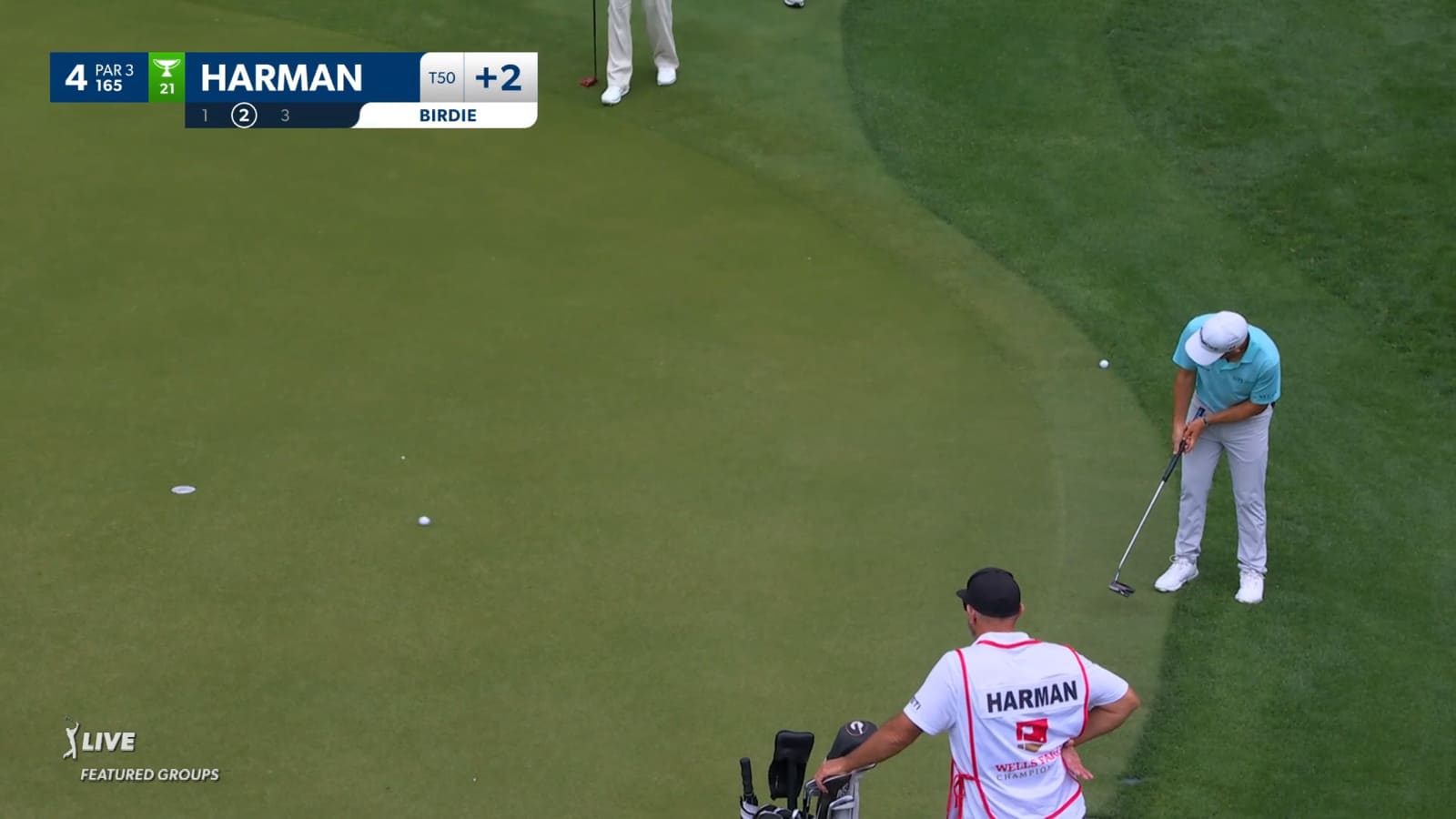 Brian Harman holes birdie from off the green at Wells Fargo
