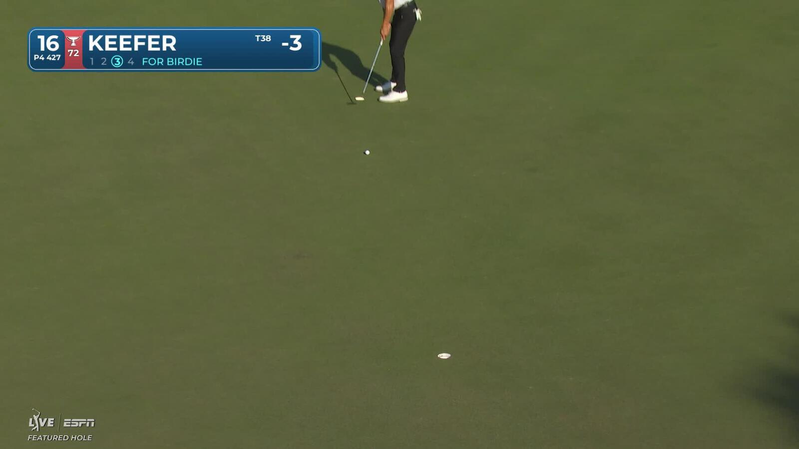 John Keefer sinks 24-foot birdie putt on No. 16 at RBC Heritage