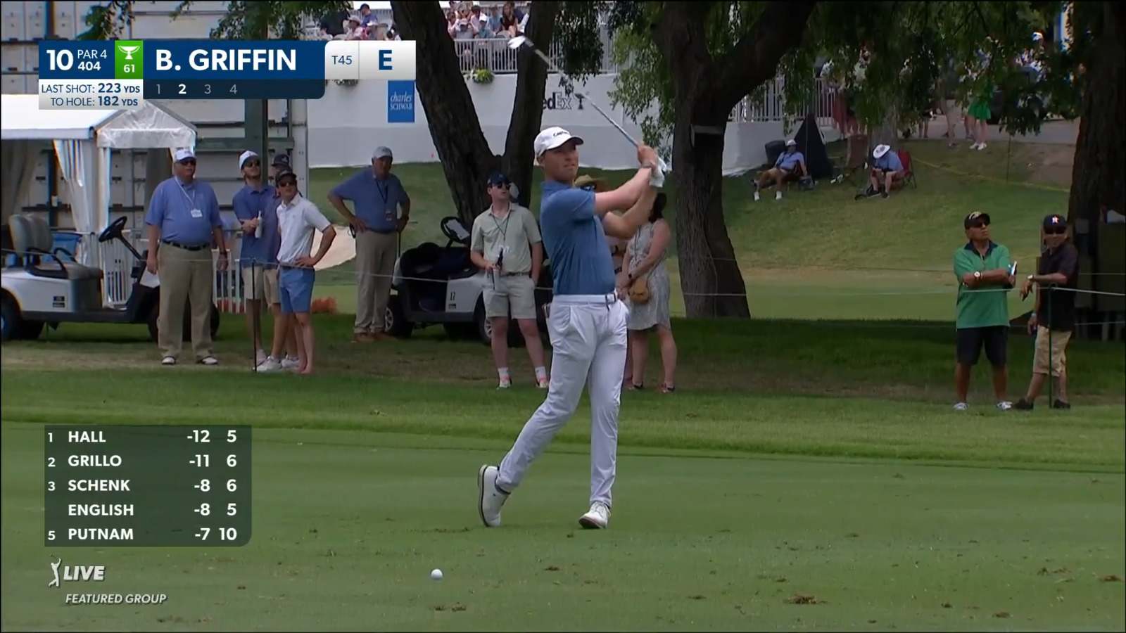 Ben Griffin sticks 182-yard approach in close at Charles Schwab