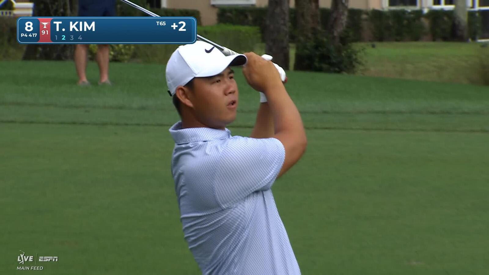 Tom Kim hits 126-yard approach to 10 feet, sets up birdie on No. 8 at Cognizant Classic