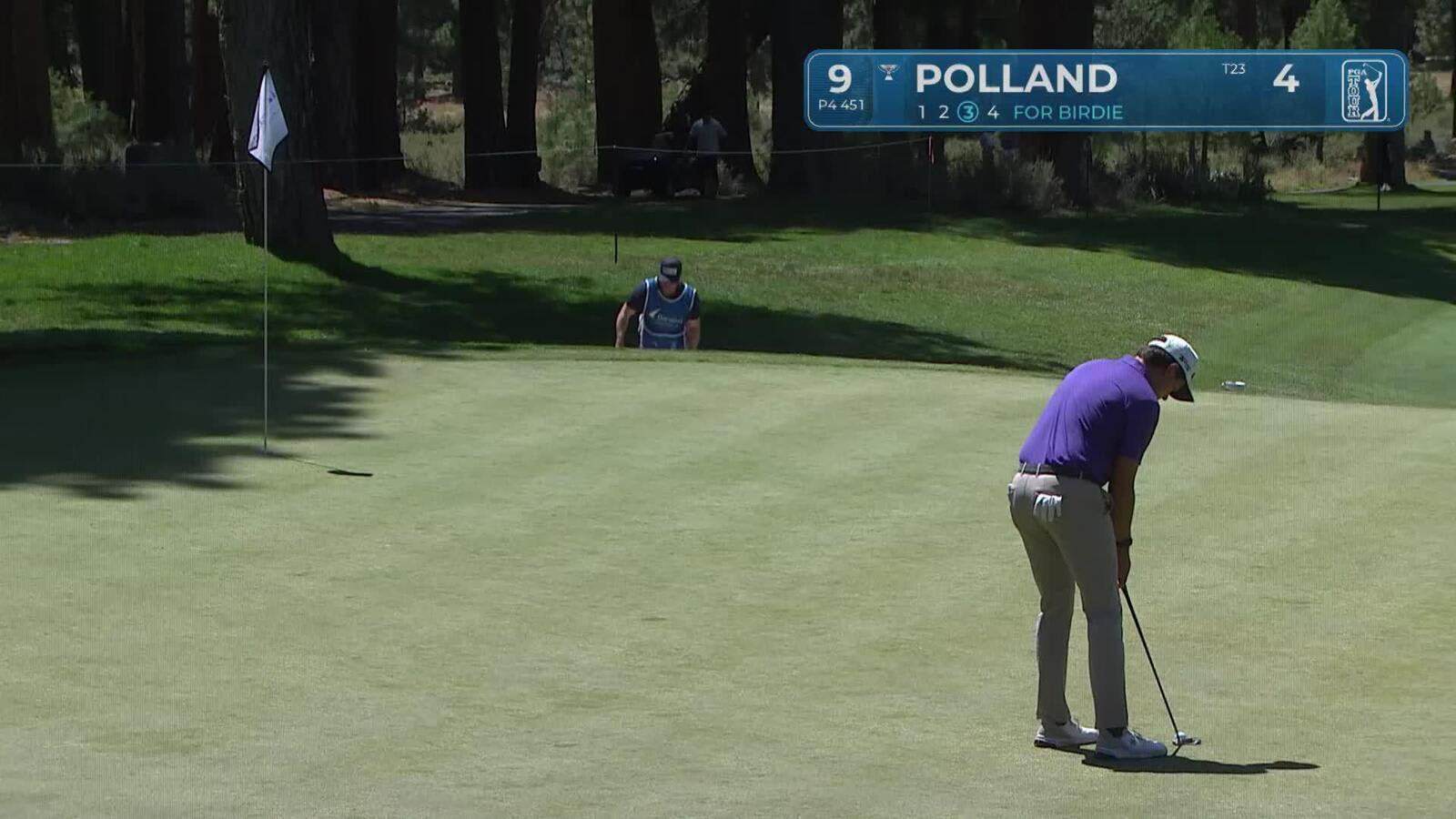 Ben Polland makes birdie putt on No. 9 at Barracuda