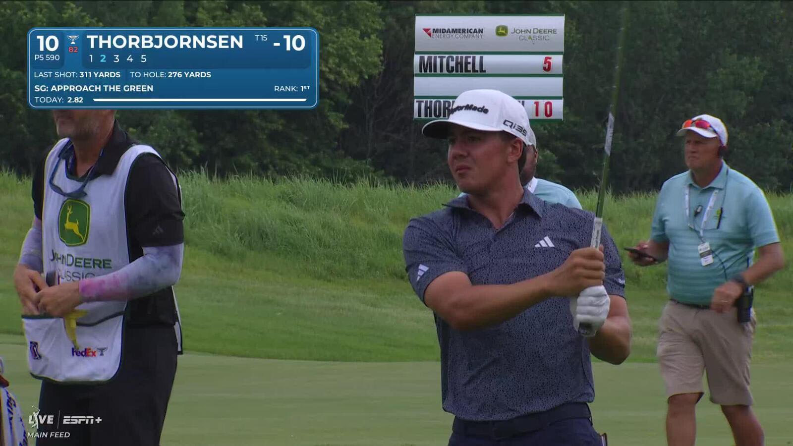 Michael Thorbjornsen holes out for eagle on No. 10 at John Deere