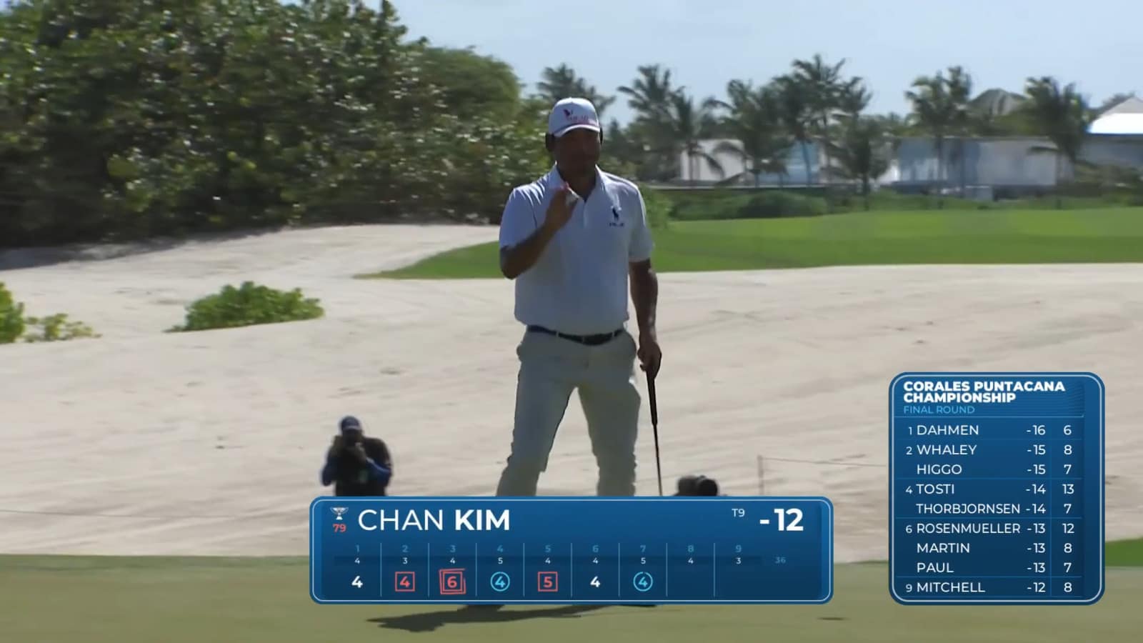 Chan Kim slides in birdie putt at Corales Puntacana